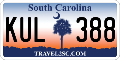 SC license plate KUL388