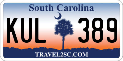 SC license plate KUL389