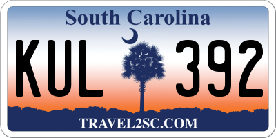 SC license plate KUL392