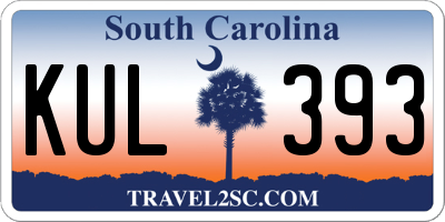 SC license plate KUL393