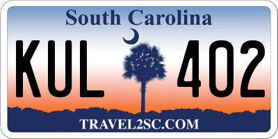 SC license plate KUL402