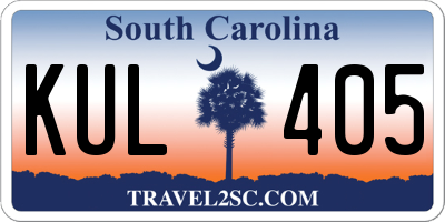 SC license plate KUL405