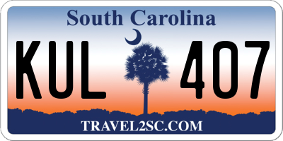 SC license plate KUL407