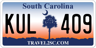 SC license plate KUL409