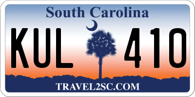 SC license plate KUL410