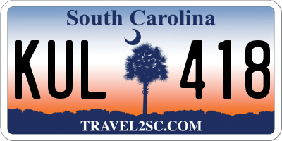 SC license plate KUL418