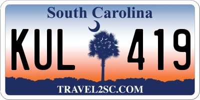 SC license plate KUL419