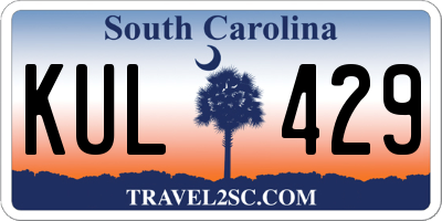 SC license plate KUL429