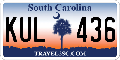 SC license plate KUL436