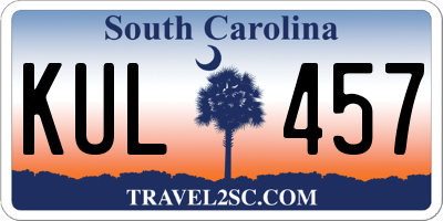SC license plate KUL457