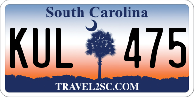 SC license plate KUL475