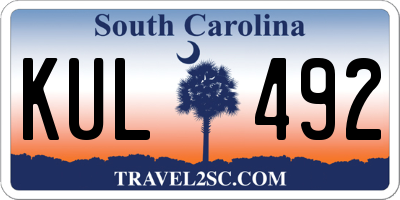 SC license plate KUL492
