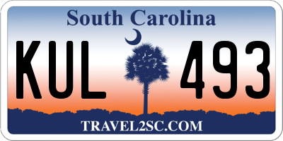 SC license plate KUL493