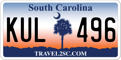 SC license plate KUL496