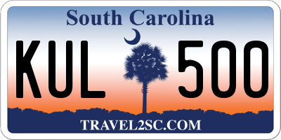SC license plate KUL500
