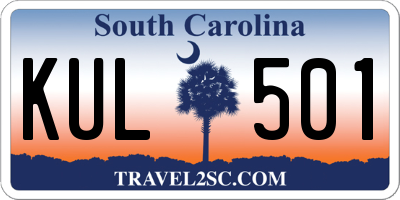 SC license plate KUL501