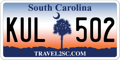 SC license plate KUL502