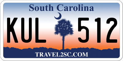 SC license plate KUL512