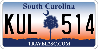 SC license plate KUL514