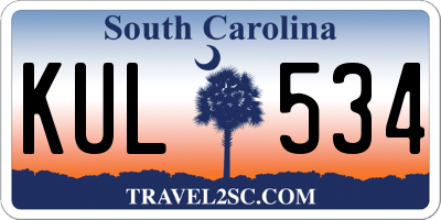 SC license plate KUL534