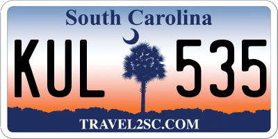 SC license plate KUL535