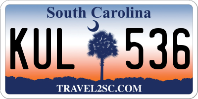 SC license plate KUL536
