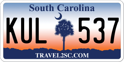 SC license plate KUL537