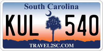SC license plate KUL540