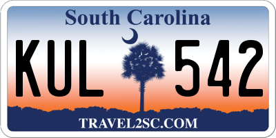 SC license plate KUL542