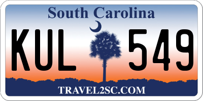 SC license plate KUL549