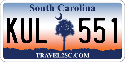 SC license plate KUL551