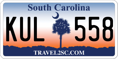 SC license plate KUL558
