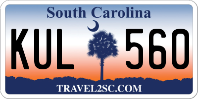 SC license plate KUL560