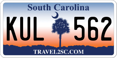 SC license plate KUL562