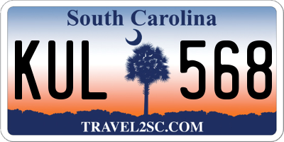 SC license plate KUL568