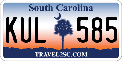 SC license plate KUL585