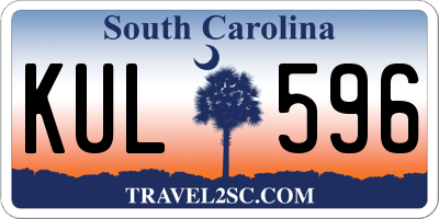 SC license plate KUL596