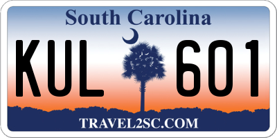 SC license plate KUL601