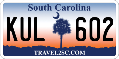 SC license plate KUL602