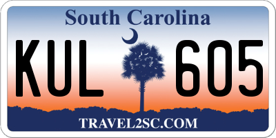 SC license plate KUL605