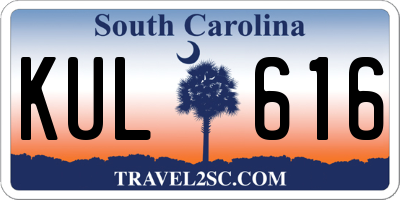 SC license plate KUL616