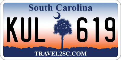 SC license plate KUL619