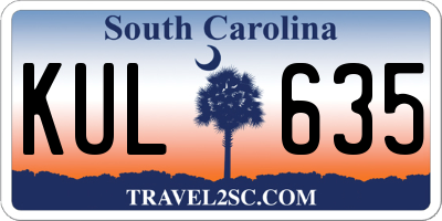 SC license plate KUL635