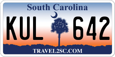 SC license plate KUL642