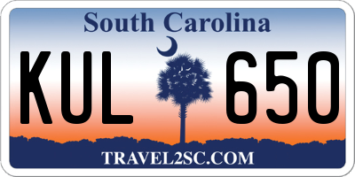 SC license plate KUL650