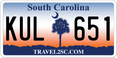 SC license plate KUL651