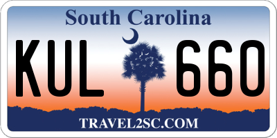 SC license plate KUL660