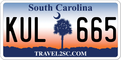 SC license plate KUL665