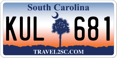 SC license plate KUL681