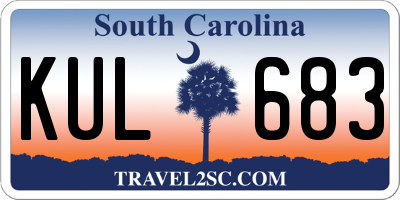 SC license plate KUL683